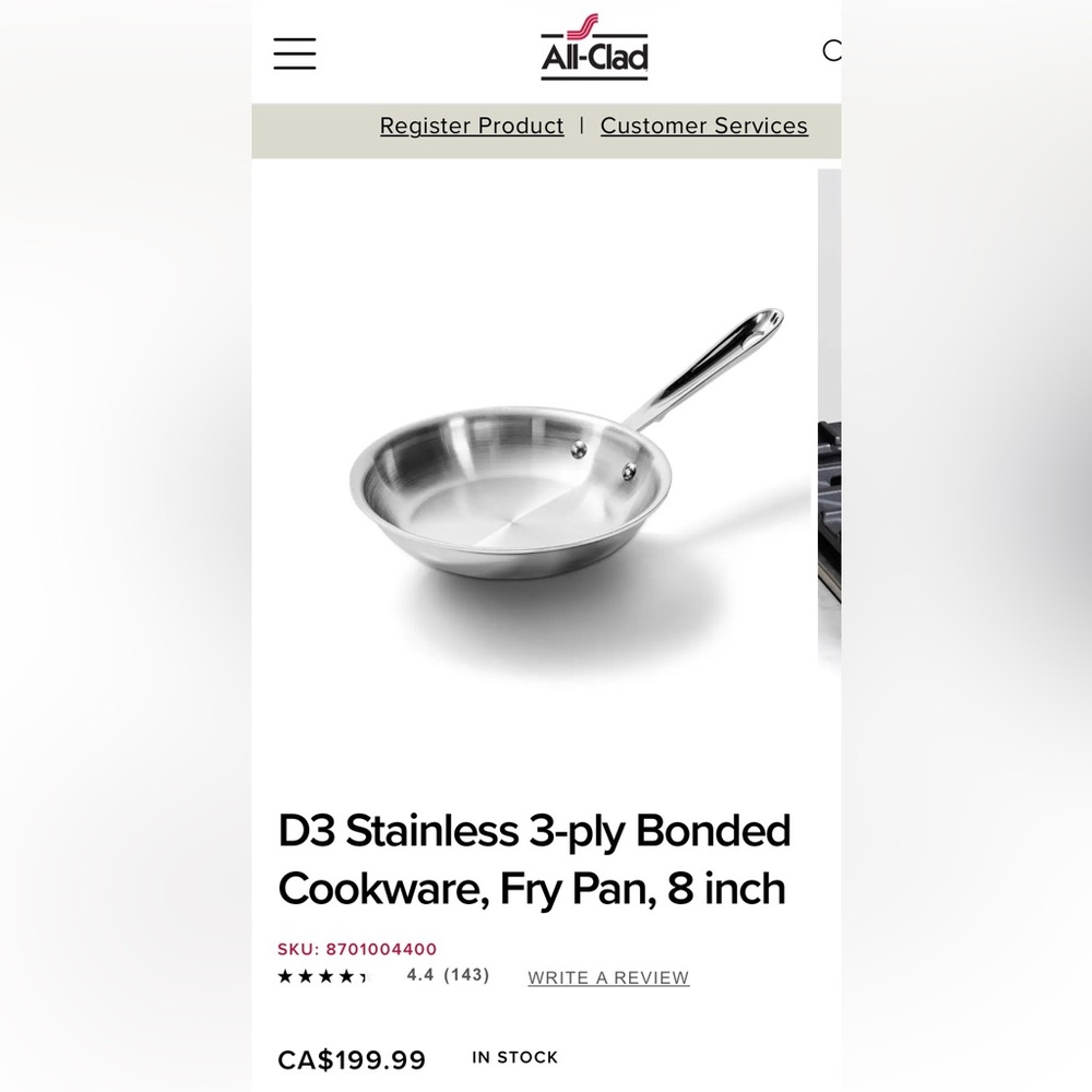 ALL-CLAD 3-ply Bonded Cookware Fry Pan 8 inch